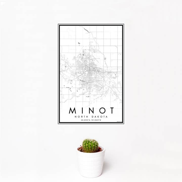 JACE.design - Wholesale Art Print - Minot ND Map Print Classic