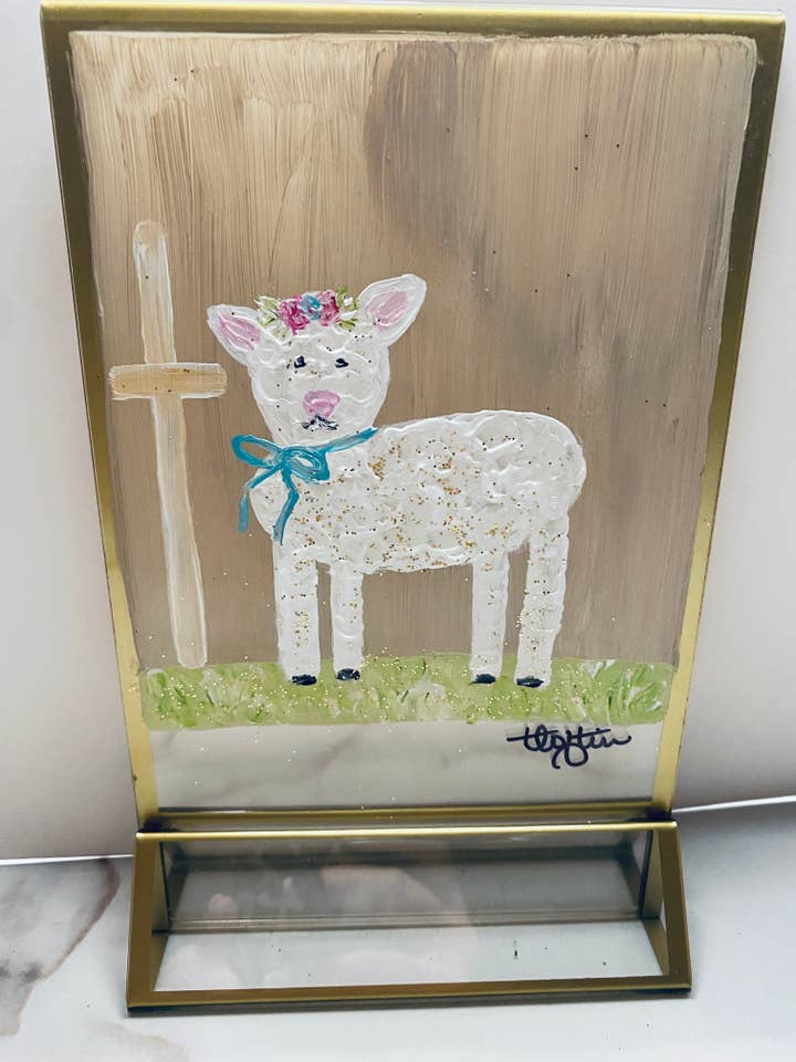 Enseigne en acrylique Agneau de Dieu pour la vente par Loftin Design Co