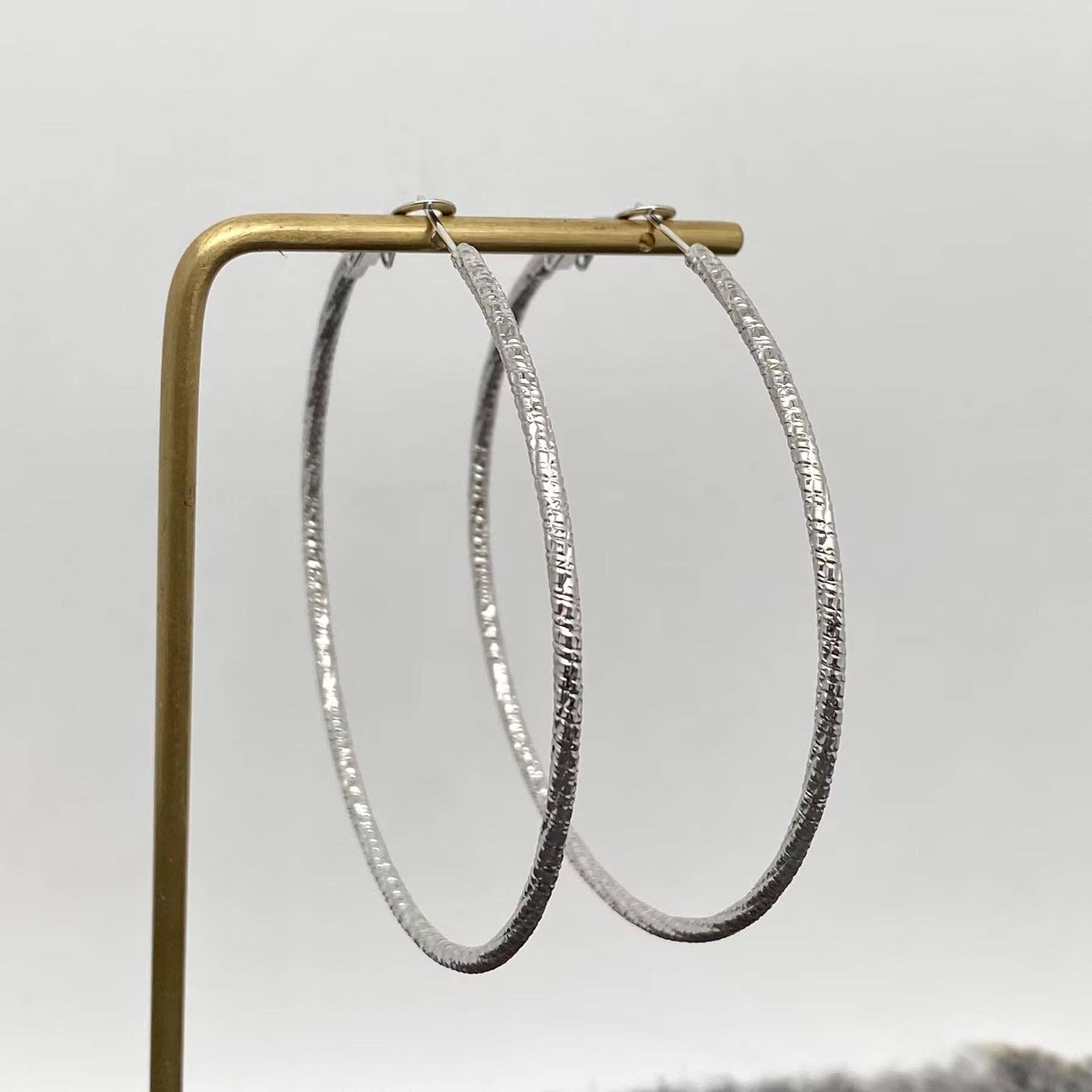 Mio Queena - Wholesale Hoop Earrings - 60mm Inside Diameter 18K Gold Plated SS Hoop Earrings - FGS15