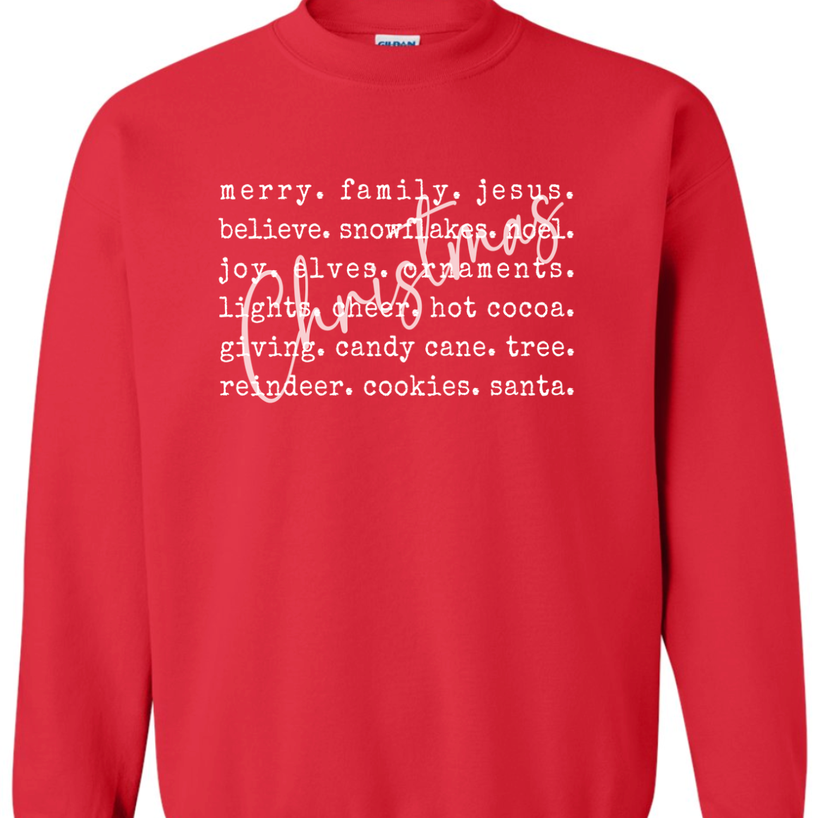 Kiki's Boutique - Wholesale Graphic Sweatshirt - Women's - Christmas Words Crewneck Sweatshirt2