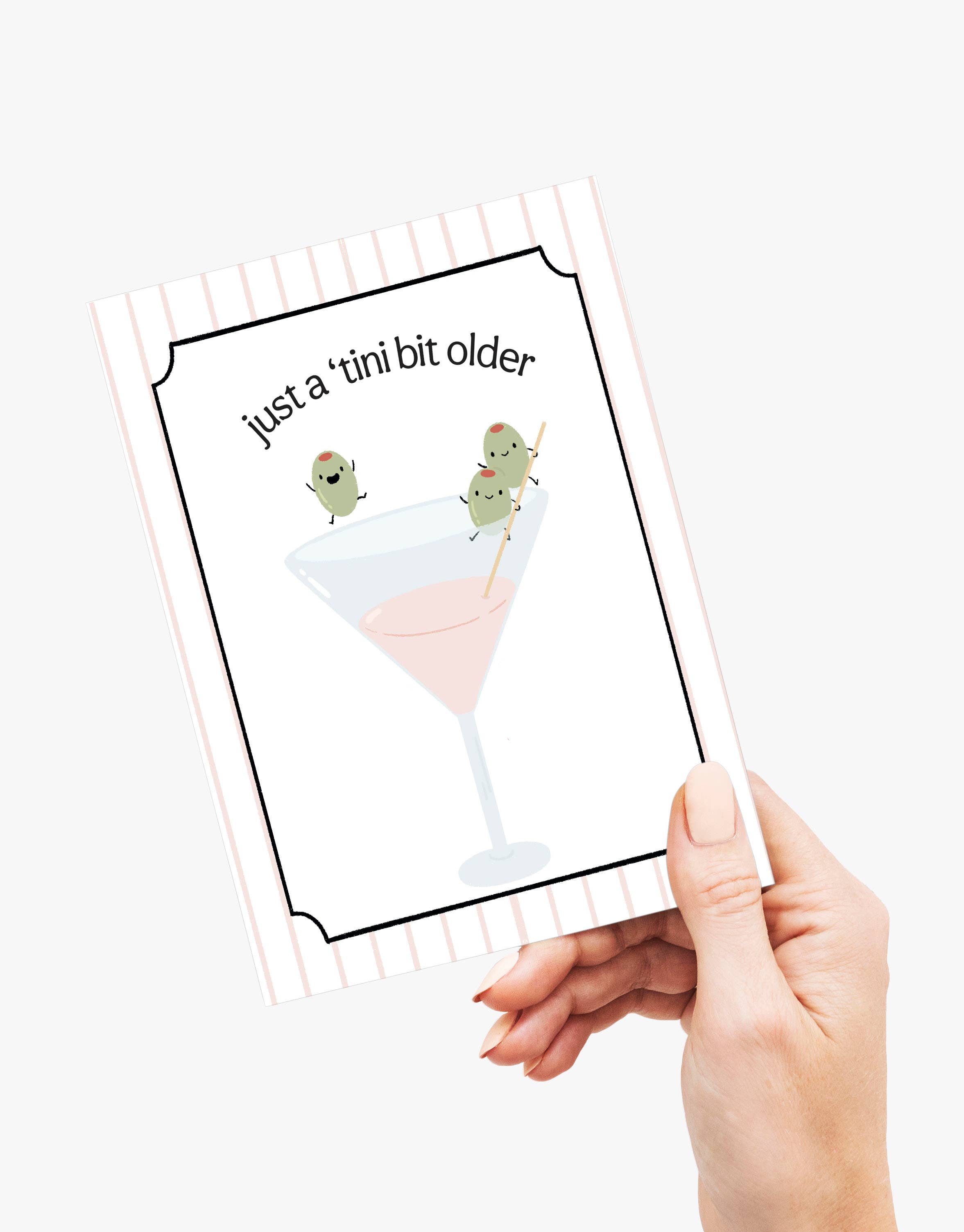 peach & paperie - Wholesale Birthday Card - 'Tini Bit Older - Birthday Greeting Card 2