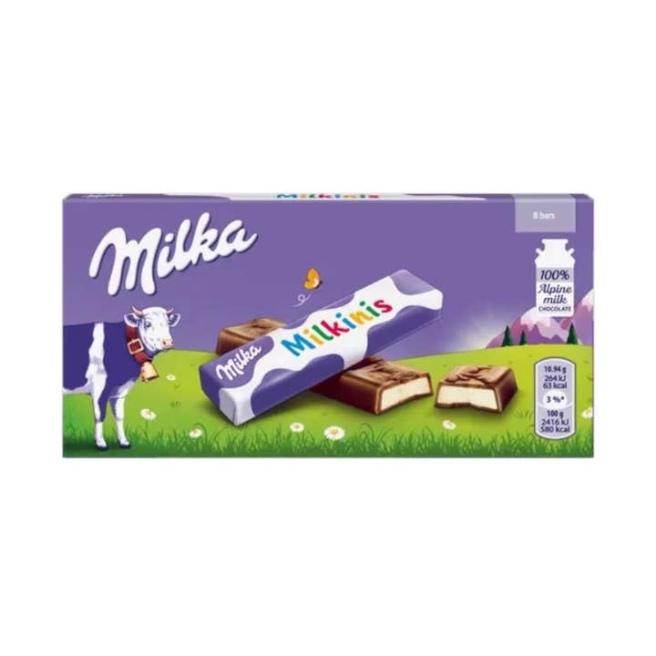 Milka Milkinis 8 Small Bars 87.5g for wholesale by Made in eatalia