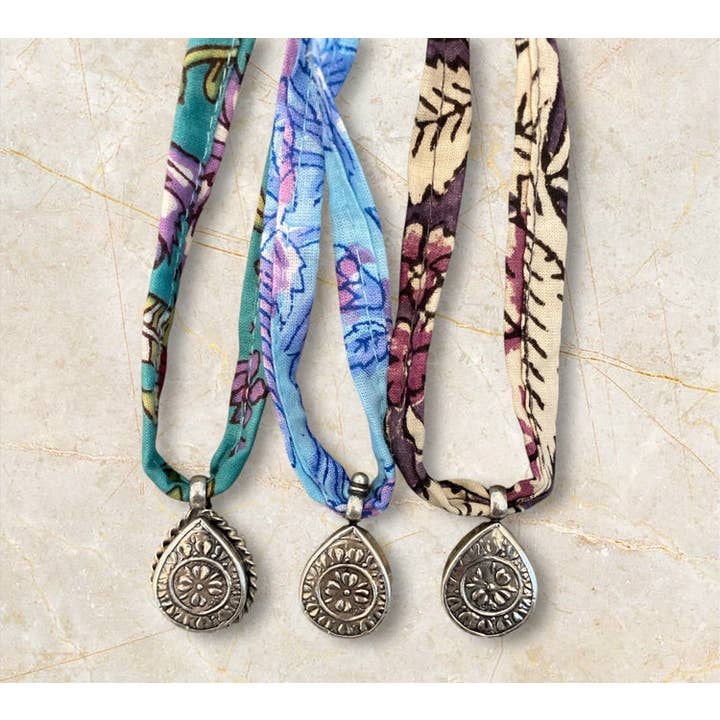 Jen Stock Mindful Designs - Wholesale Pendant/Charm Necklace - Block Print Beaded Necklaces43