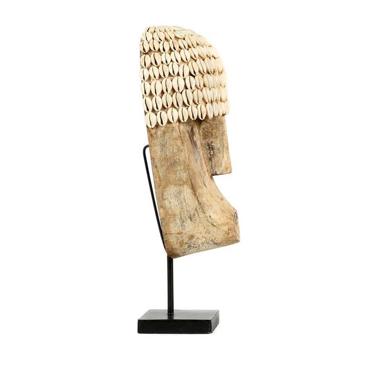 Bazar Bizar Living - Wholesale Decorative Tabletop Object - The Cowrie Mask on Stand - Medium5