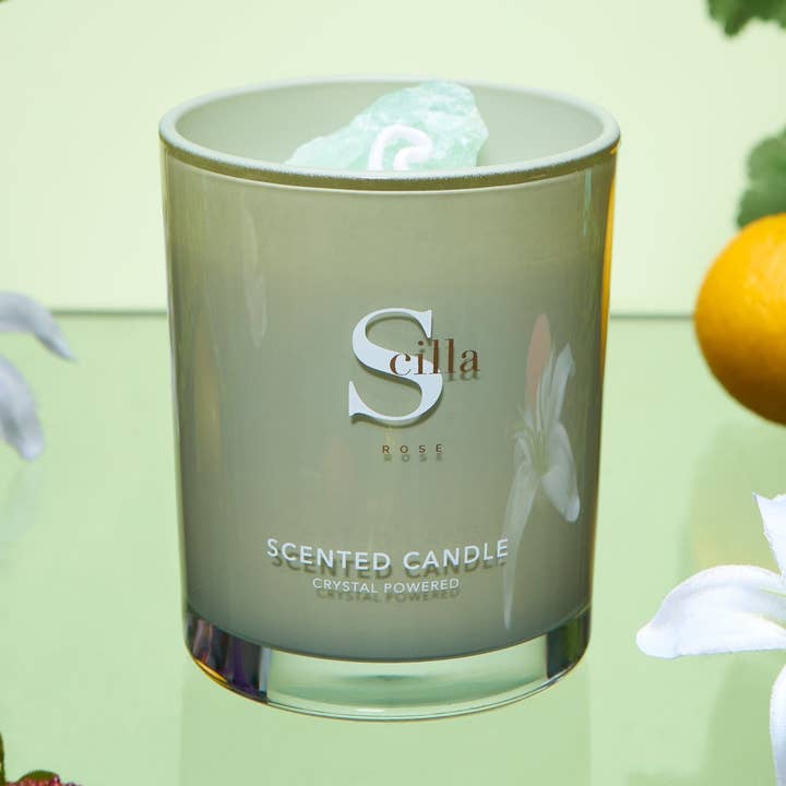 Velas aromáticas de cristal de aventurina para ducha tropical, grandes para venta al por mayor de Scilla Rose