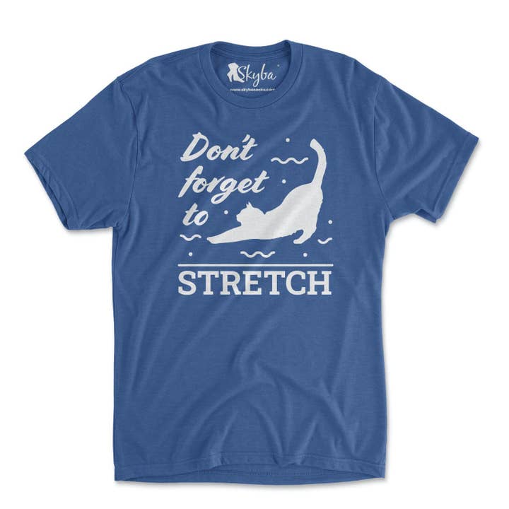 "Don't Forget to Stretch" Cat Athletic Yoga - Tri Blend Tee for wholesale by Skyba