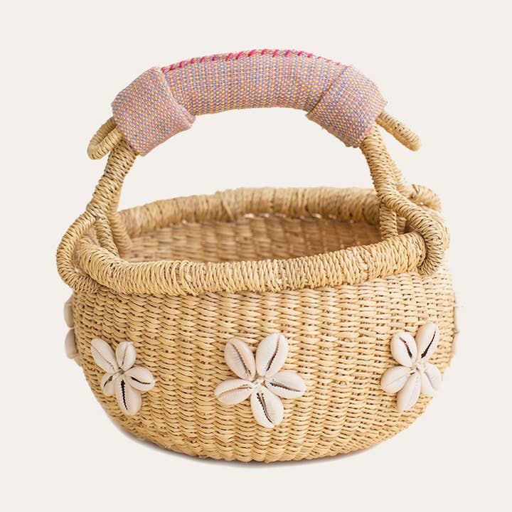 Indego Africa - Wholesale Basket - Flower Bolga Pink0