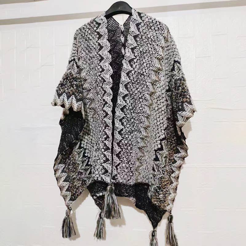 Rosa Clothing - Wholesale Kimono - Women's - Western Colorful Pop stripe Crochet Cardigan kimono shawl13