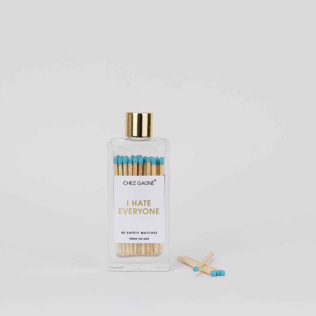Chez Gagné – Großhandel Streichhölzer – Ich hasse alle - Sicherheitsstreichhölzer aus Glasflasche - Aqua8