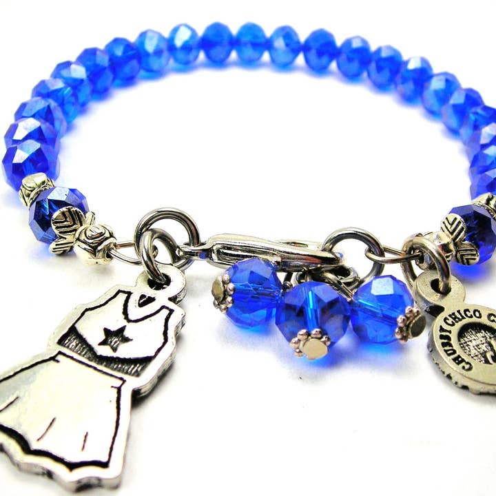 Cheer Uniform Splash Of Color Crystal Bracelet for wholesale by Chubby Chico Charms