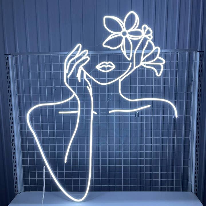 Flower Girl Neon Sign, Decoração boutique de longa duração por atacado de Glow Neon