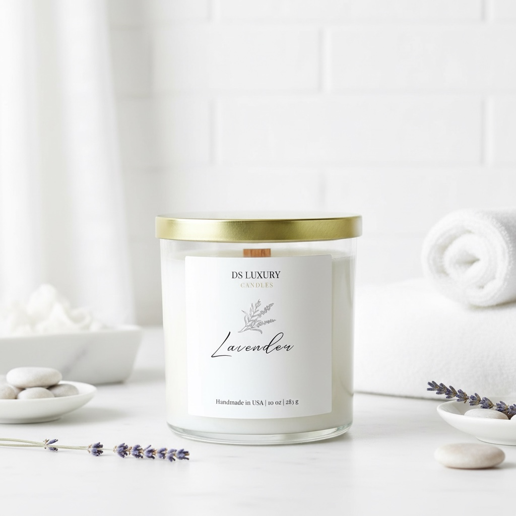 DS Luxury Candles – Vela em jarro/copo por atacado – Vela de Lavanda - 10 oz2