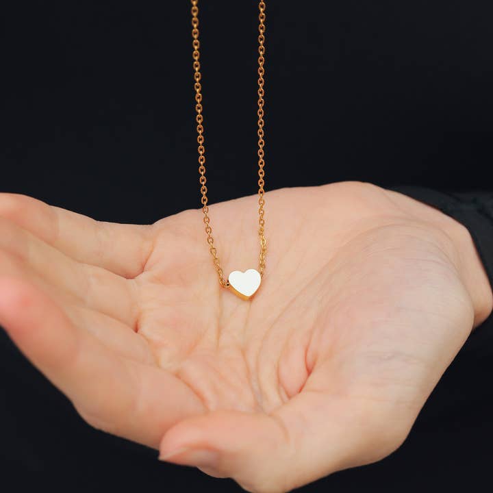 WJW - Wholesale Pendant/Charm Necklace - Stainless Steel Mini Heart Necklace6