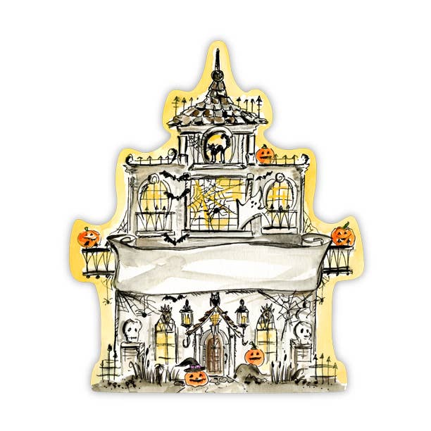 Décorations découpées à la main de la pagode de la maison hantée pour la vente par RosanneBeck Collections