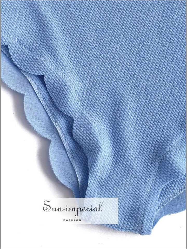 Sun Imperial - Wholesale Two-piece swimsuit – Women’s - Sun-Imperial Women Mint Green Textured Scalloped High4