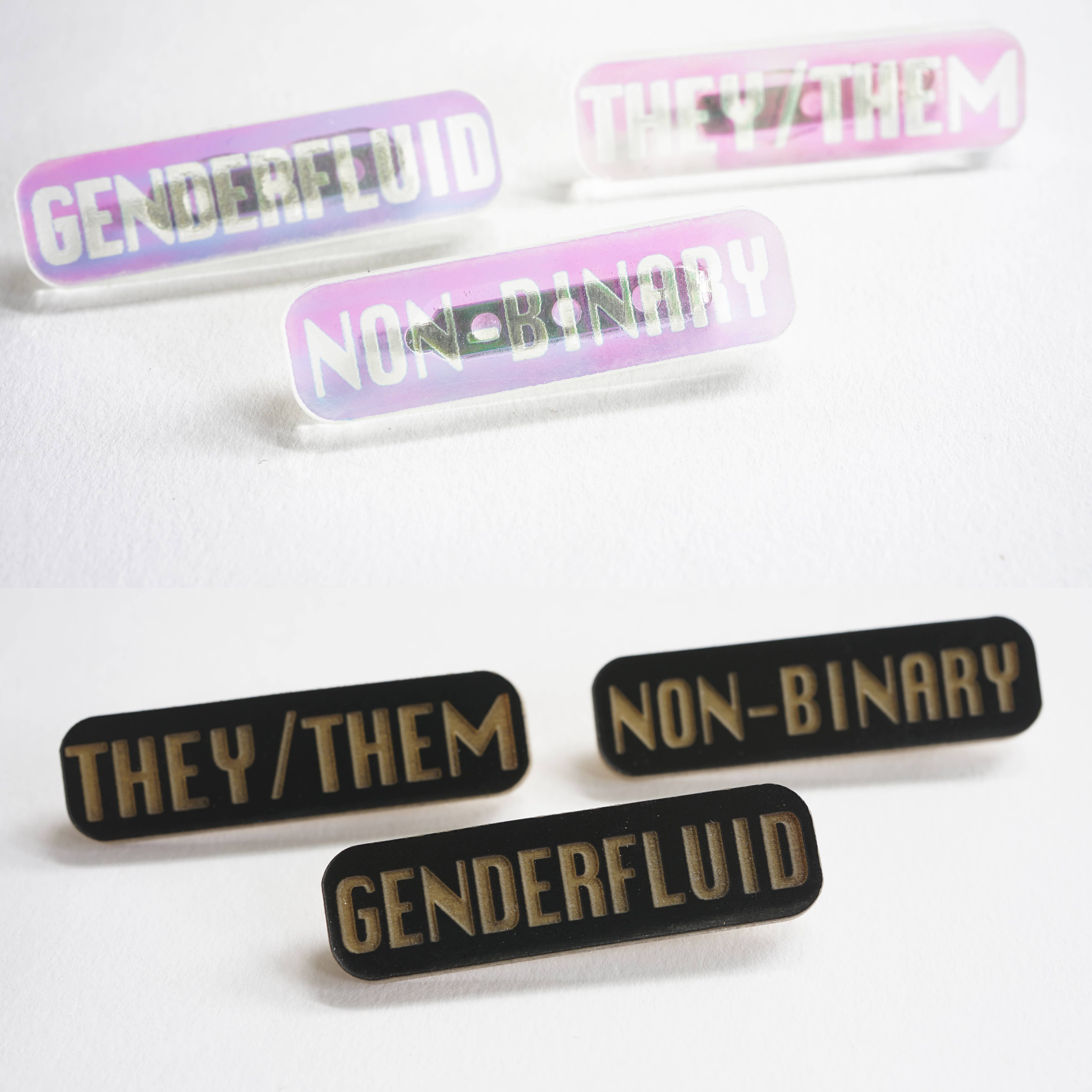 Design WhatHaveYou - Wholesale Lapel Pin/Button - Laser Cut Acrylic pronoun pins9