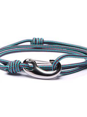 Bracelet cordon tactique Aqua pour homme (fermoir argenté) pour la vente par We Are All Smith