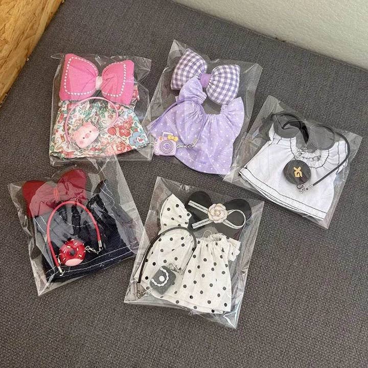 Premium Doll Overalls Dress Set Checkered For Labubu 15-17 for wholesale by THE INTSUP USA