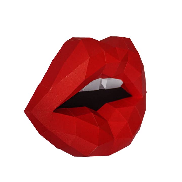 PAPERCRAFT WORLD - Wholesale Wall Accent - Red Lips PaperCraft Origami Wall Art