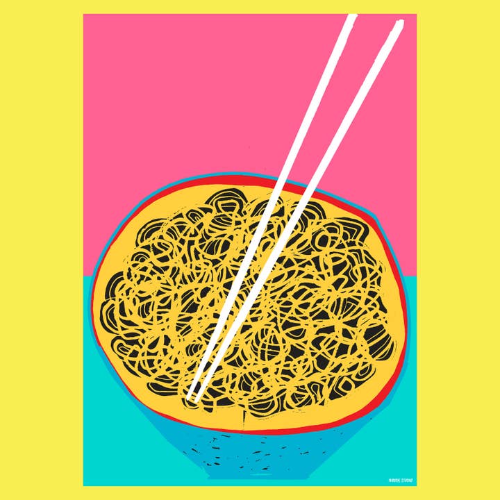 Giclée-Druck 'Nudeln' für den Großhandel von RUDE