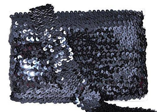 Mandala Crafts – Engroshandel Håndværk forsyninger – Mandala Håndværk Elastisk Paillet, Flad Glitter Stretch Bling Paillette Stof Bånd, Metallisk Applikation Trim Blonder til Kjole Pynt, Pandebånd22