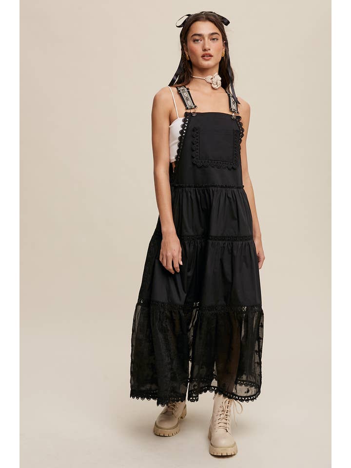 Sheer Trend - Wholesale Dress - Women's - Laced and Tiered Romanctic Overall Maxi Dress