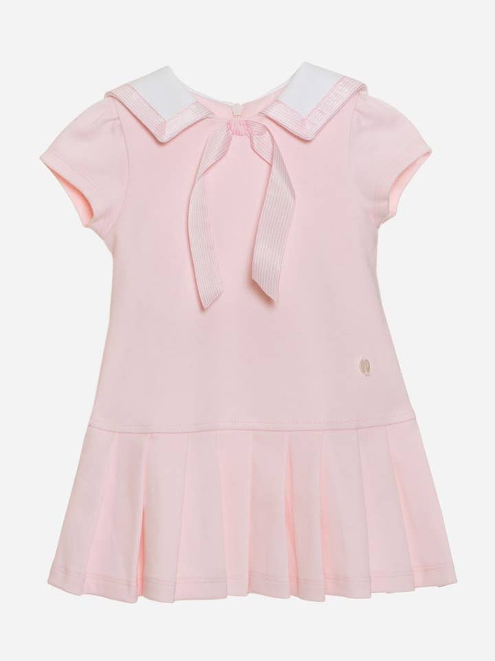 Pale pink dress made in jersey for wholesale by Patachou