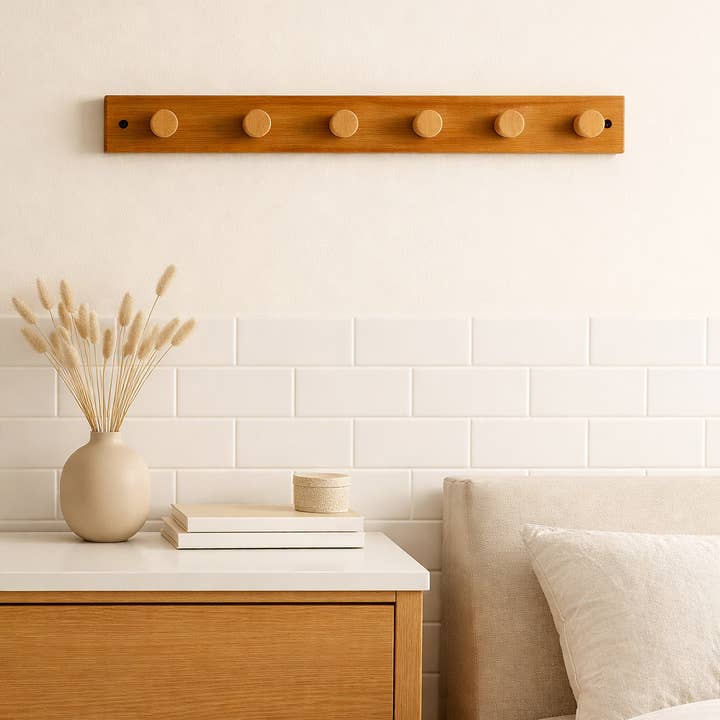 Atelier HM Design - Vendita all'ingrosso Gancio da parete - Gancio da parete in legno massiccio, Portaoggetti da parete per cappotti0