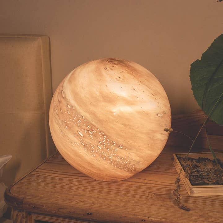 L. GLOW Home - Wholesale Accent/Desk Lamp - Jupiter Pink Round Glass Lamp 28cm5