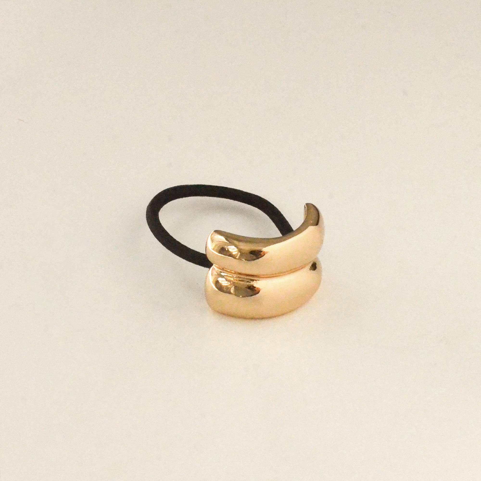 nar'sha - Wholesale Hair Tie - Mini Double Arch Metal Ponytail Hair Tie | Gold1