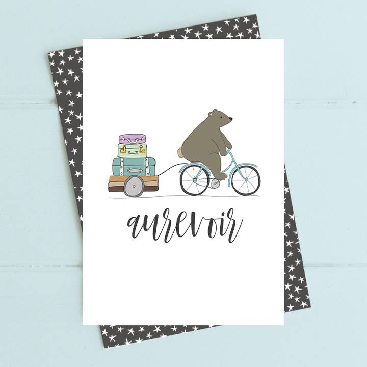 Aurevoir (Goodbye) - Greetings Cards for wholesale by Dandelion Stationery