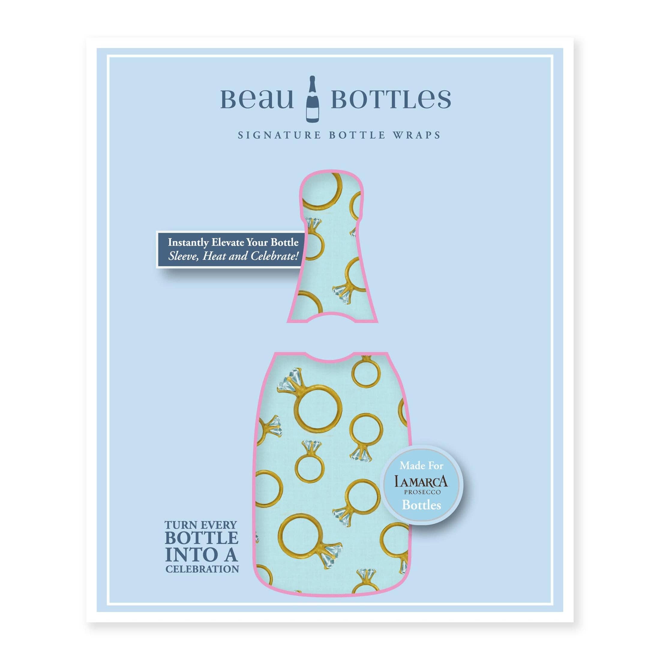 Beau Bottles - Venta al por mayor Bolsa de vino de regalo - Anillo de Compromiso Azul Beau Bottles - Colección Prosecco5