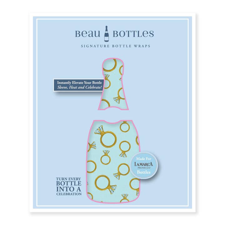 Beau Bottles - Venta al por mayor Bolsa de vino de regalo - Anillo de Compromiso Azul Beau Bottles - Colección Prosecco5