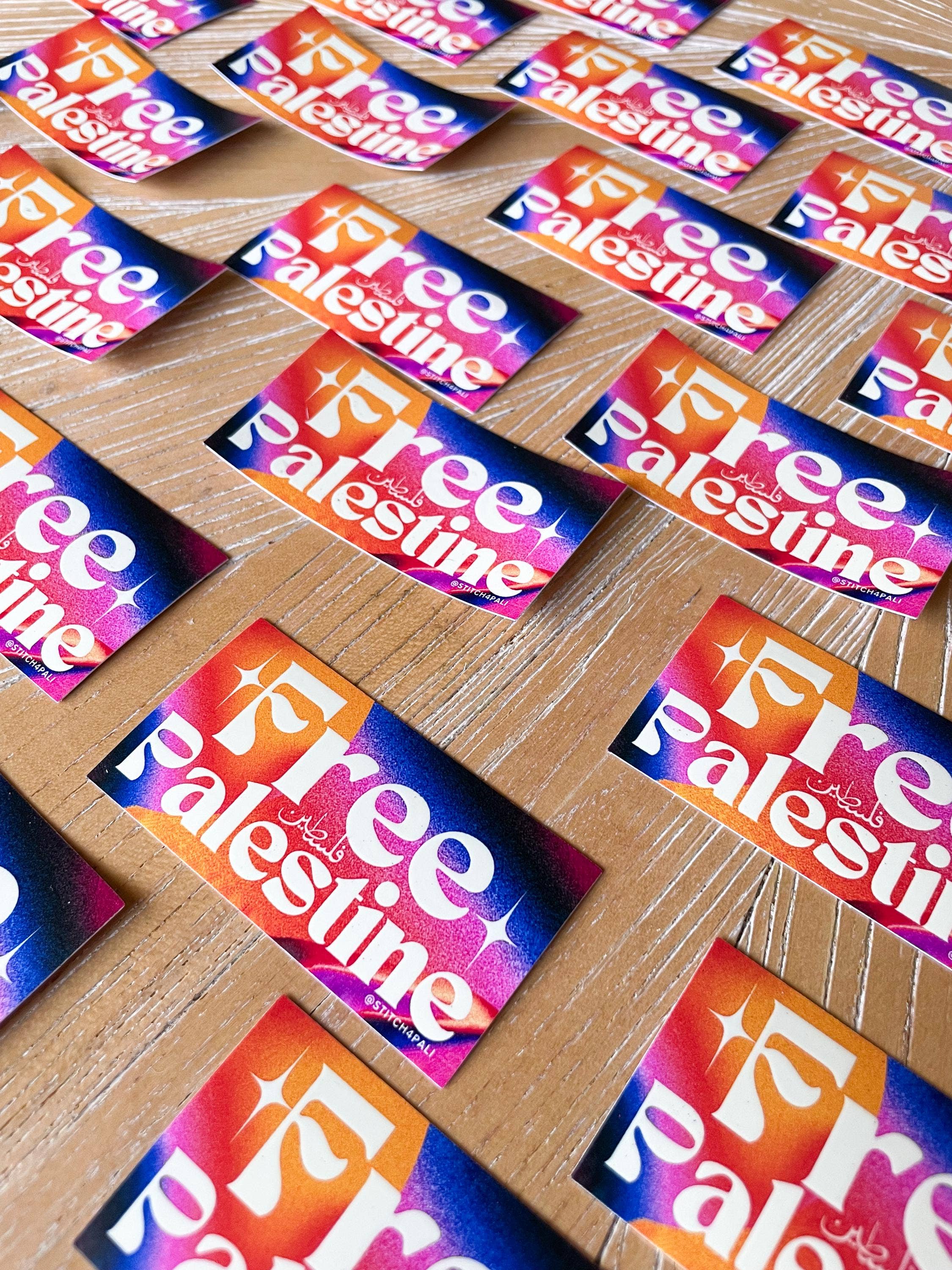 Stitch4pali - Wholesale Sticker - Trendy Free Palestine Sticker weatherproof high quality sticker for laptops and water bottle Pink Falastin Sticker Palestinian owned Shop4
