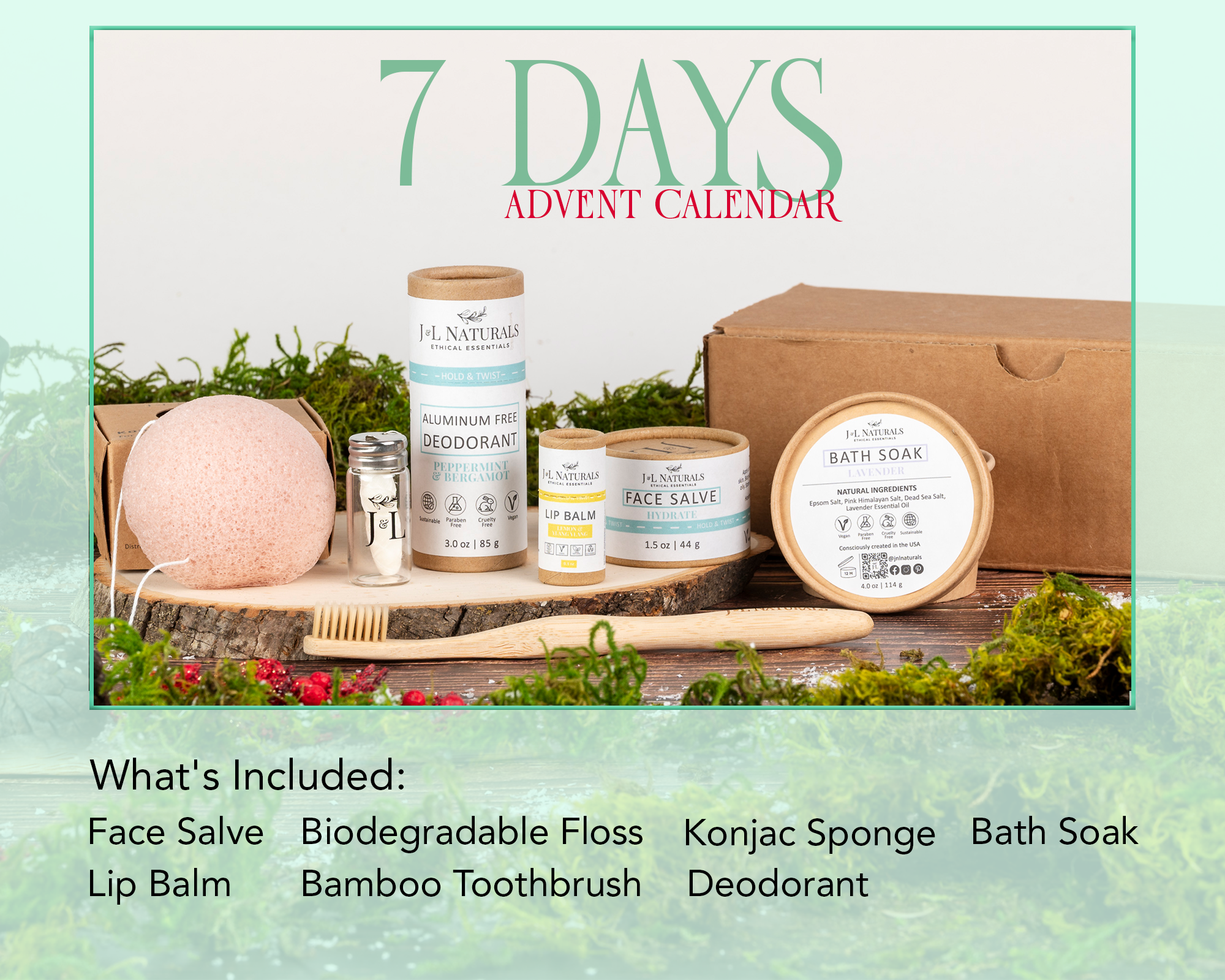 J&L Naturals - Wholesale Bath & Body Set - Valentine's Day Advent Calendar 2026, Countdown0