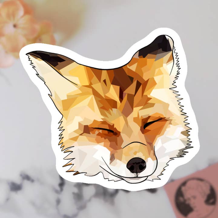 Geometrische vossticker voor wholesale door Jelly Jean Designs