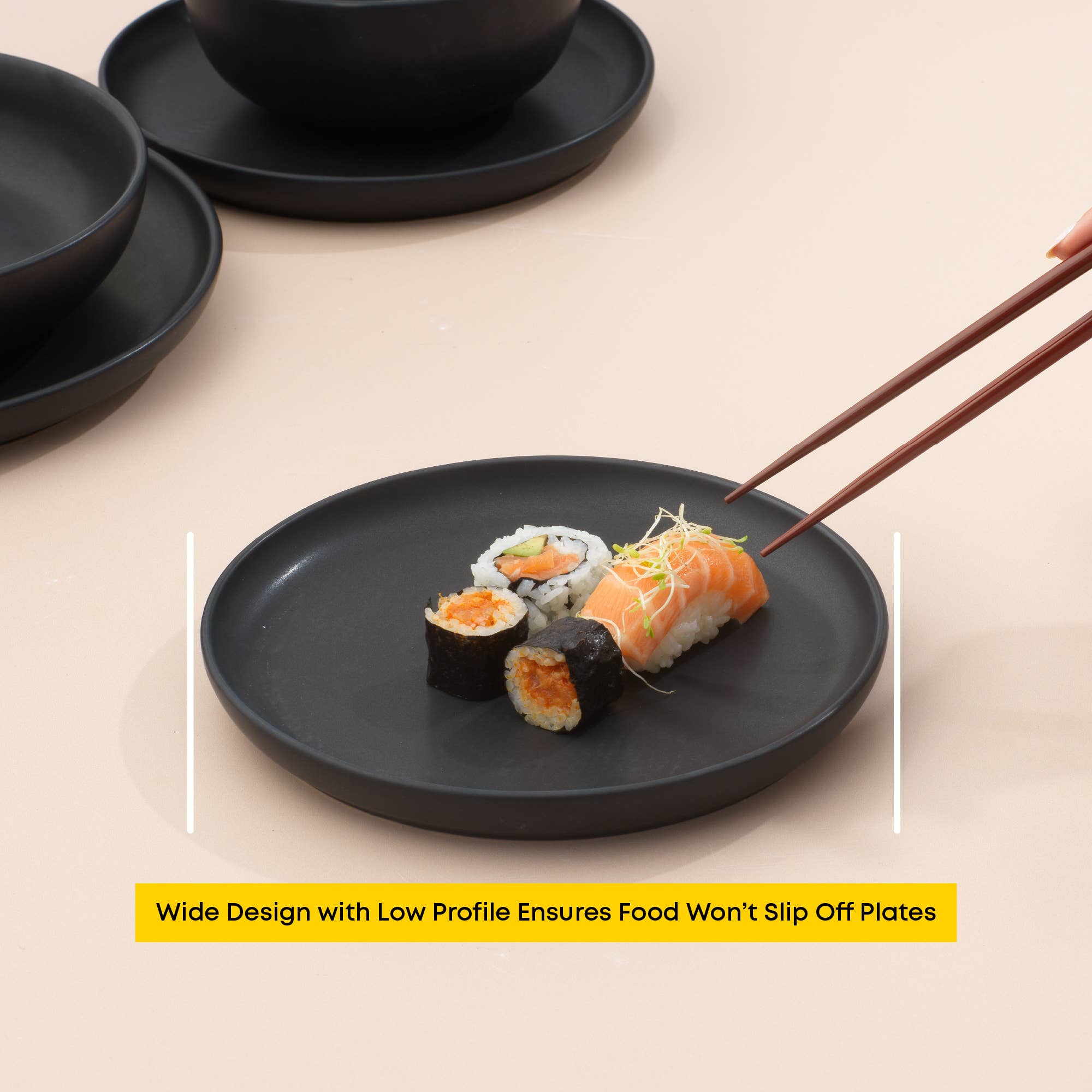 JoyJolt - Wholesale Borden - JoyJolt Mesa 6-delige saladeborden van steengoed, set van 8”8