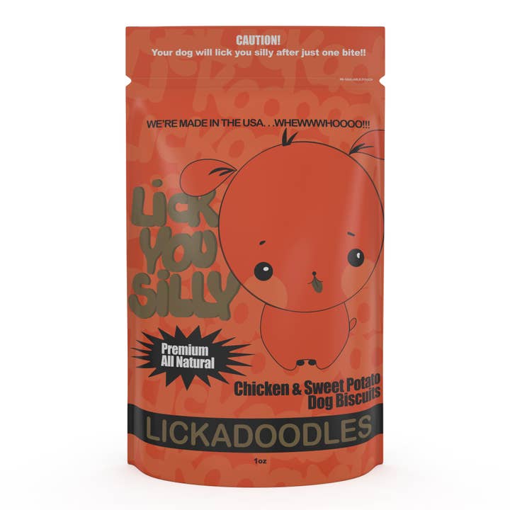 1 oz Chicken and Sweet Potato Dog Biscuits for wholesale by Lick You Silly Pet Products
