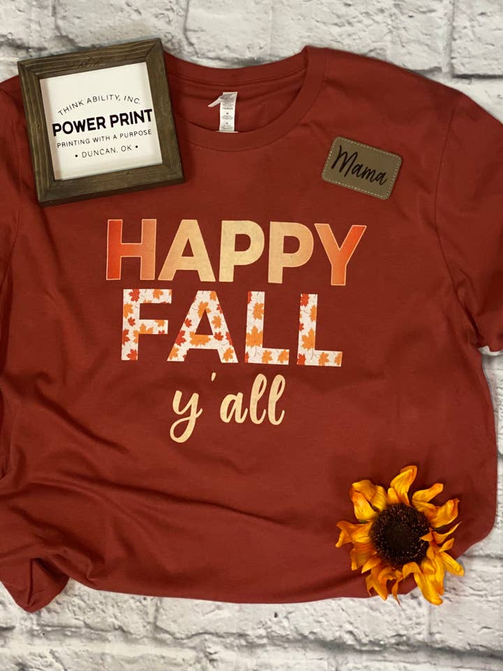 Happy Fall jullie allemaal! - t-shirt met korte mouwen voor wholesale door Think Ability Inc. - Power Print