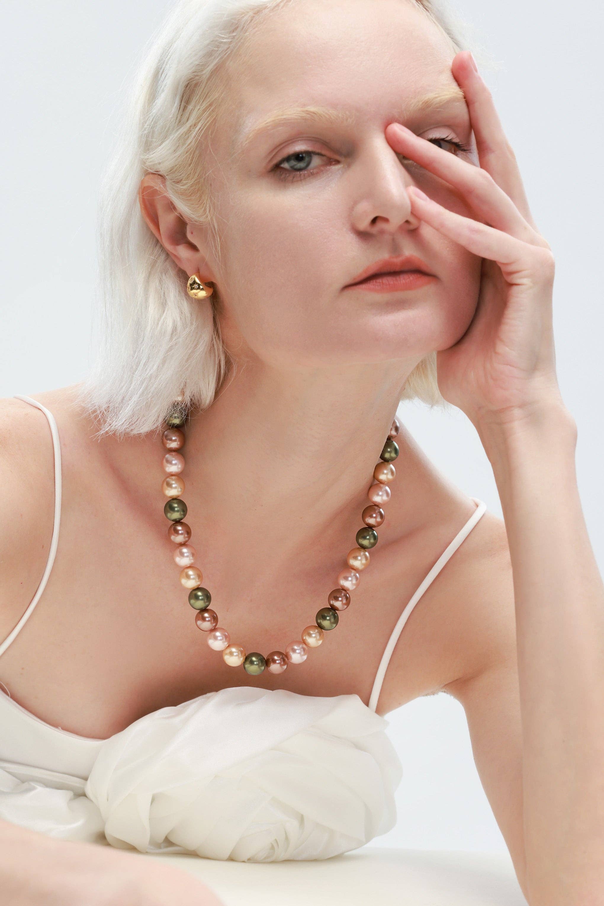 Classicharms – Colar com missangas/pérolas por atacado – Colar de Pérola Dourado com Cadeado Mosquetão Incrustado Gem-Incrustado6