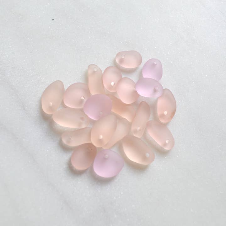 Salty But Sweet - Wholesale Dangle Earrings - Tiny Pink Glass Earrings4