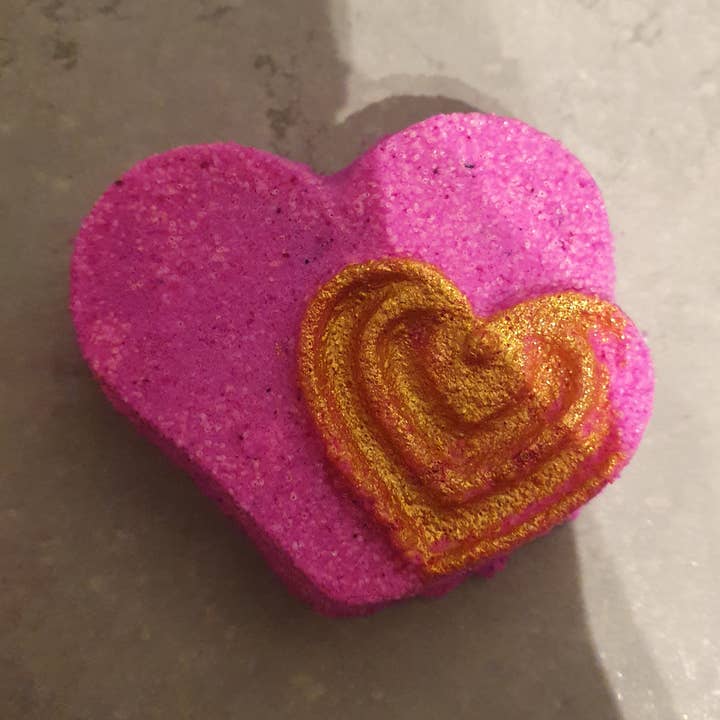 heart bath bomb for wholesale by Lilybell Aromas