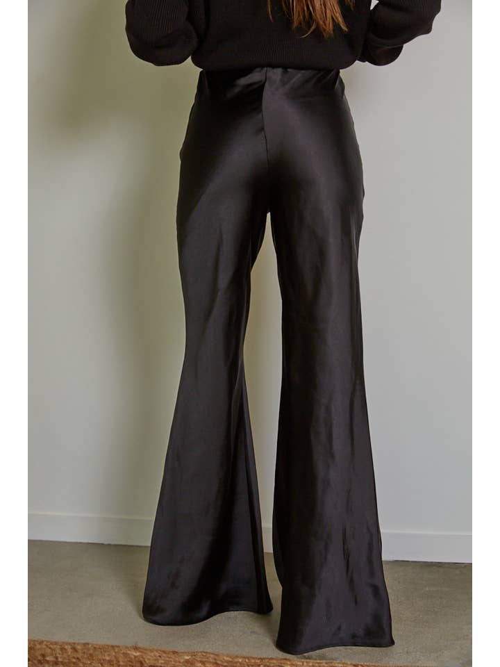 By Together - Wholesale Pants - Women's - L7695 | Woven Polyester Spandex Satin High Rise Pants