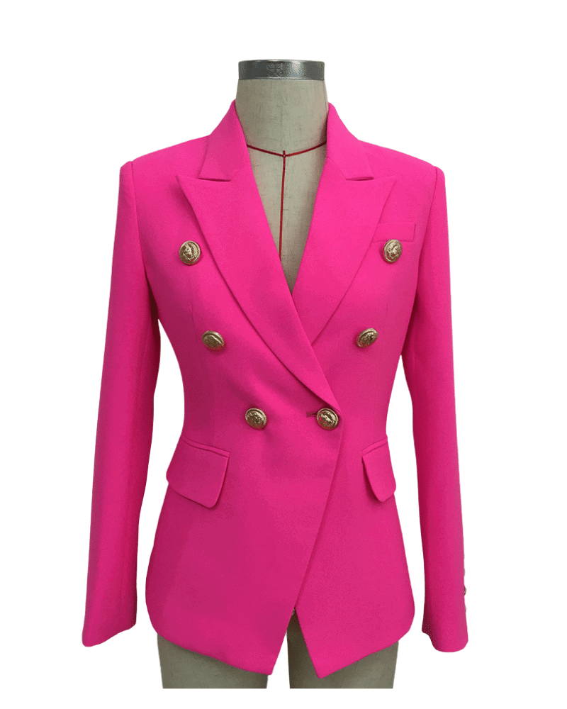 ALLARA - Wholesale Blazer - Women's - Krystal Neon Pink Double Breasted Blazer4