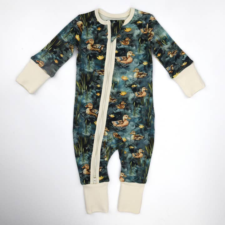 Earthy - Wholesale Sleepsuit - Baby - Organic Cotton Baby Pajamas 2-Way Zipper Sleeper, Harbor