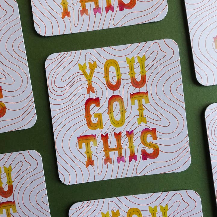 Autocollant en papier écologique motivant "Tu peux le faire" pour la vente par For Tha Masses Design