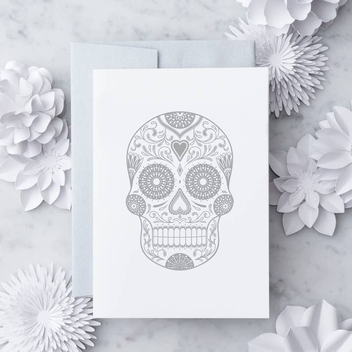 Sugar Skull Greeting Card - Halloween for wholesale by Design With Heart