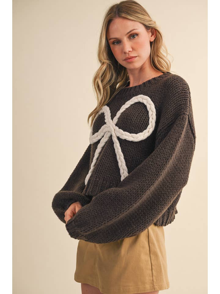 Klesis - Wholesale Knit Sweater - Women's - IT4444 BRAIDED RIBBON CHUNKY SWEATER TOP (Copy)7