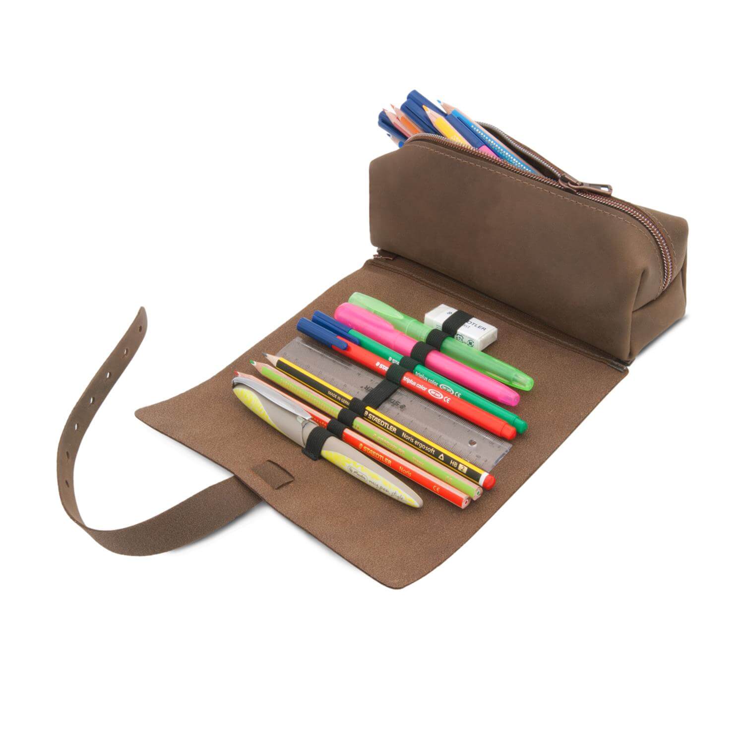 Thielemann Leather Manufacturer – wholesale Pencil case/pouch – THEWO | “Tamea” 3 in 1 wrap pencil case19