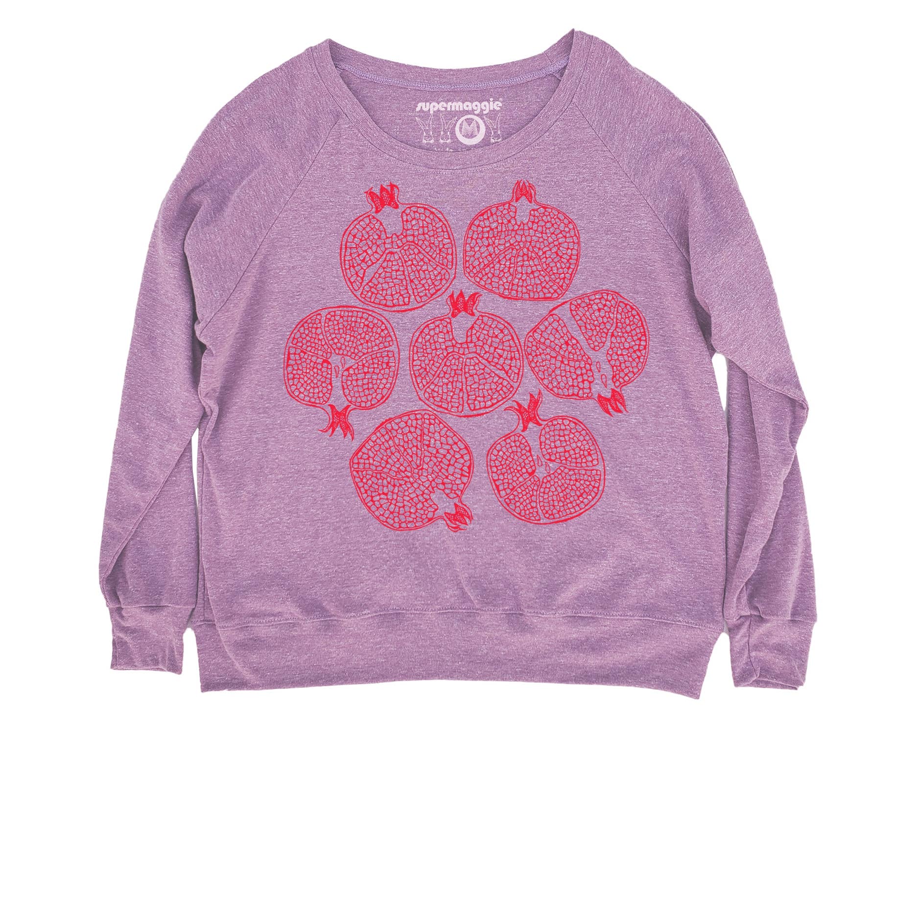 Supermaggie @ Faire - Wholesale Graphic Sweatshirt - Women's - Pomegranates Pia Tri Blend Pullover2
